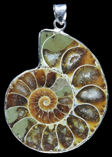 Fossil Ammonite Pendant - Million Years Old #89841